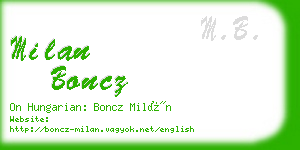 milan boncz business card